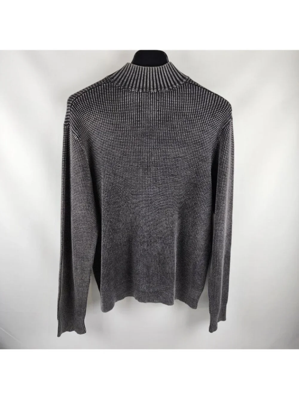 Lucky Brand Sweater Mens XL 1/2 Zip Washed Cotton Mock Neck Gray Style 7m50725